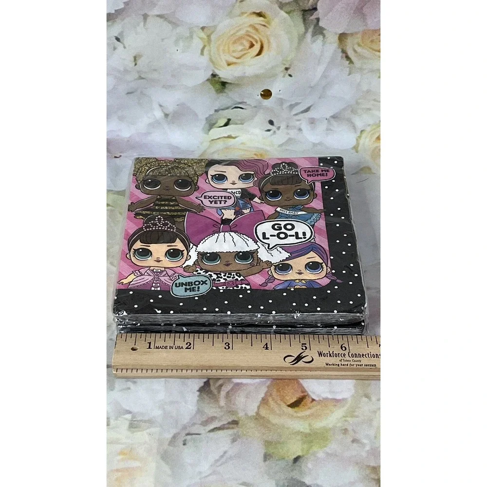 LOL Dolls Birthday Party Napkins Set Of 2 Large 16 COUNT 2 Ply NEW Sealed Pink